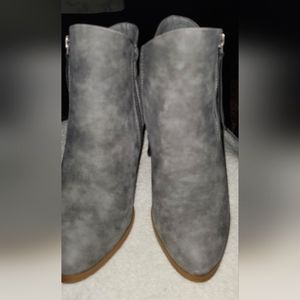 Gray ankle boots